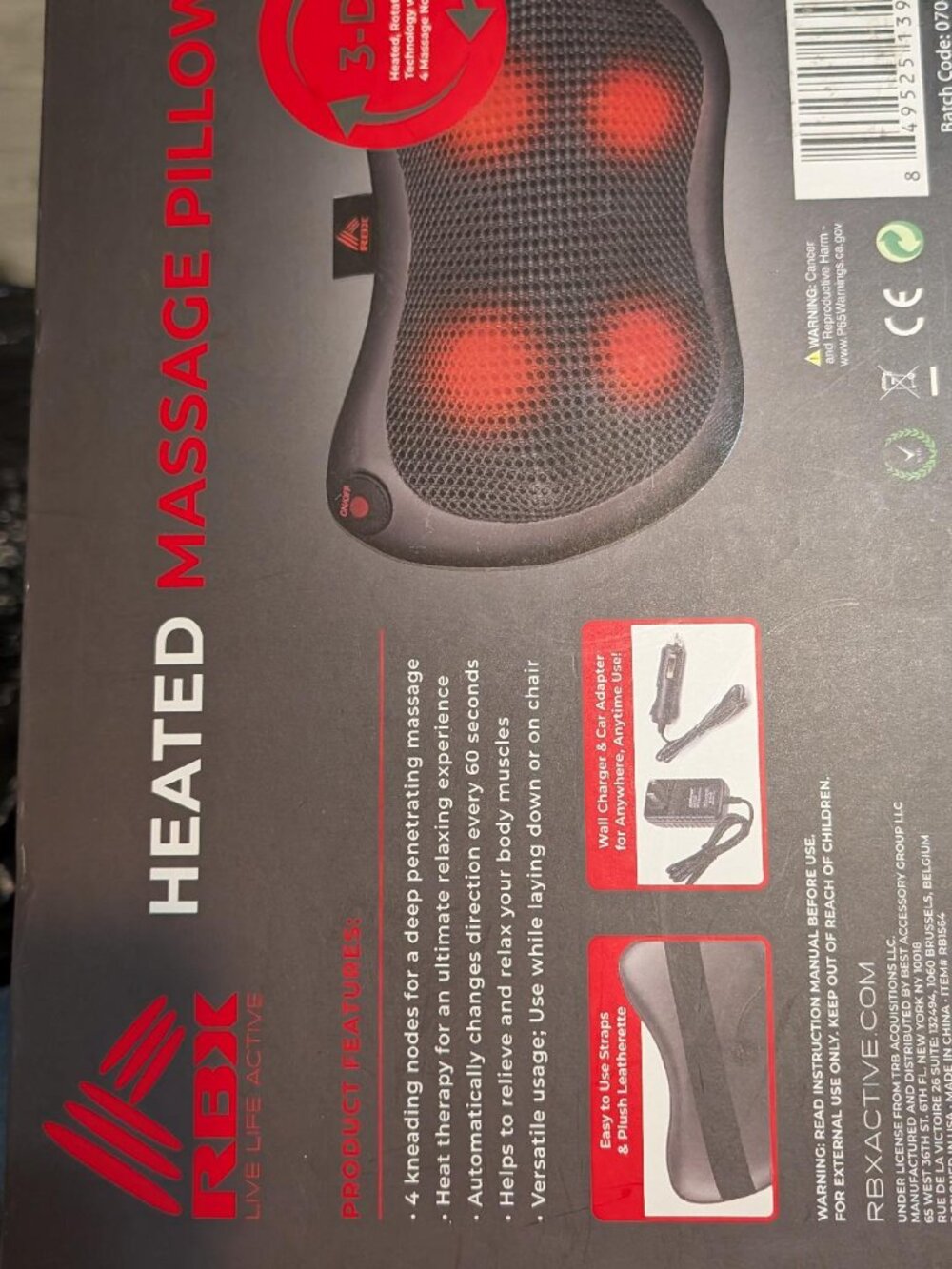 RBX Heated Massage Pillow